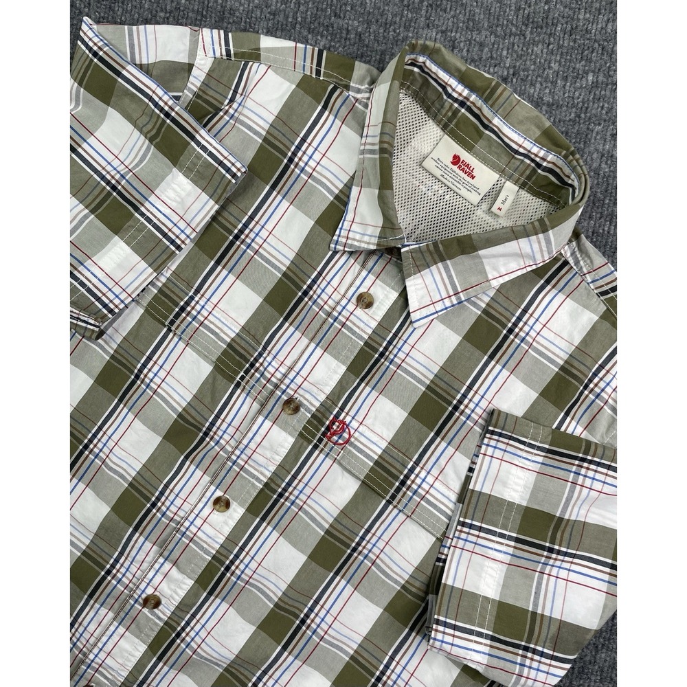 FJALLRAVEN Gunnar Shirt Men's M Short Sleeve Check Button Up